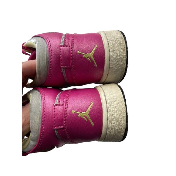 Nike air Jordan 1 Mid GS Metallic Silver/Fusion Pink Girls Size 6Y Basketball - Picture 6 of 12